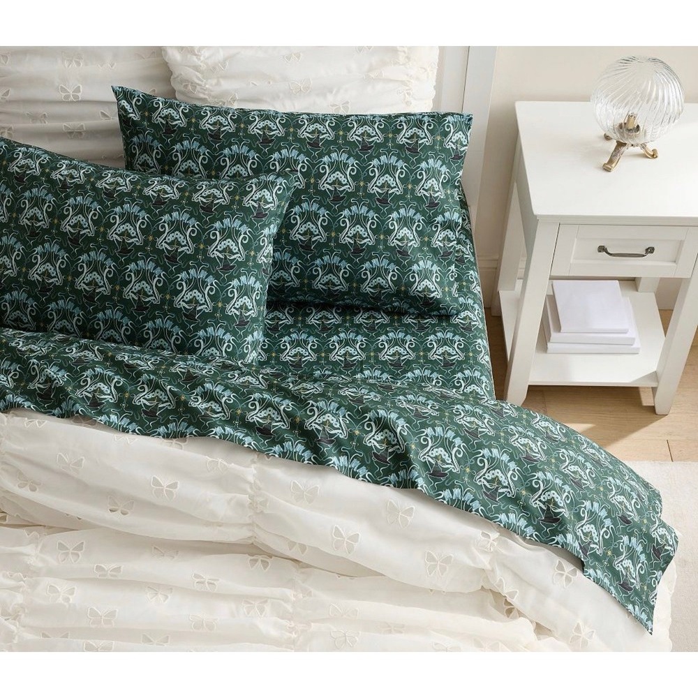 Pottery Barn Teen Wicked Elphaba Nouveau Organic Queen Sheet Set NWT Retail $159 - Picture 3 of 8